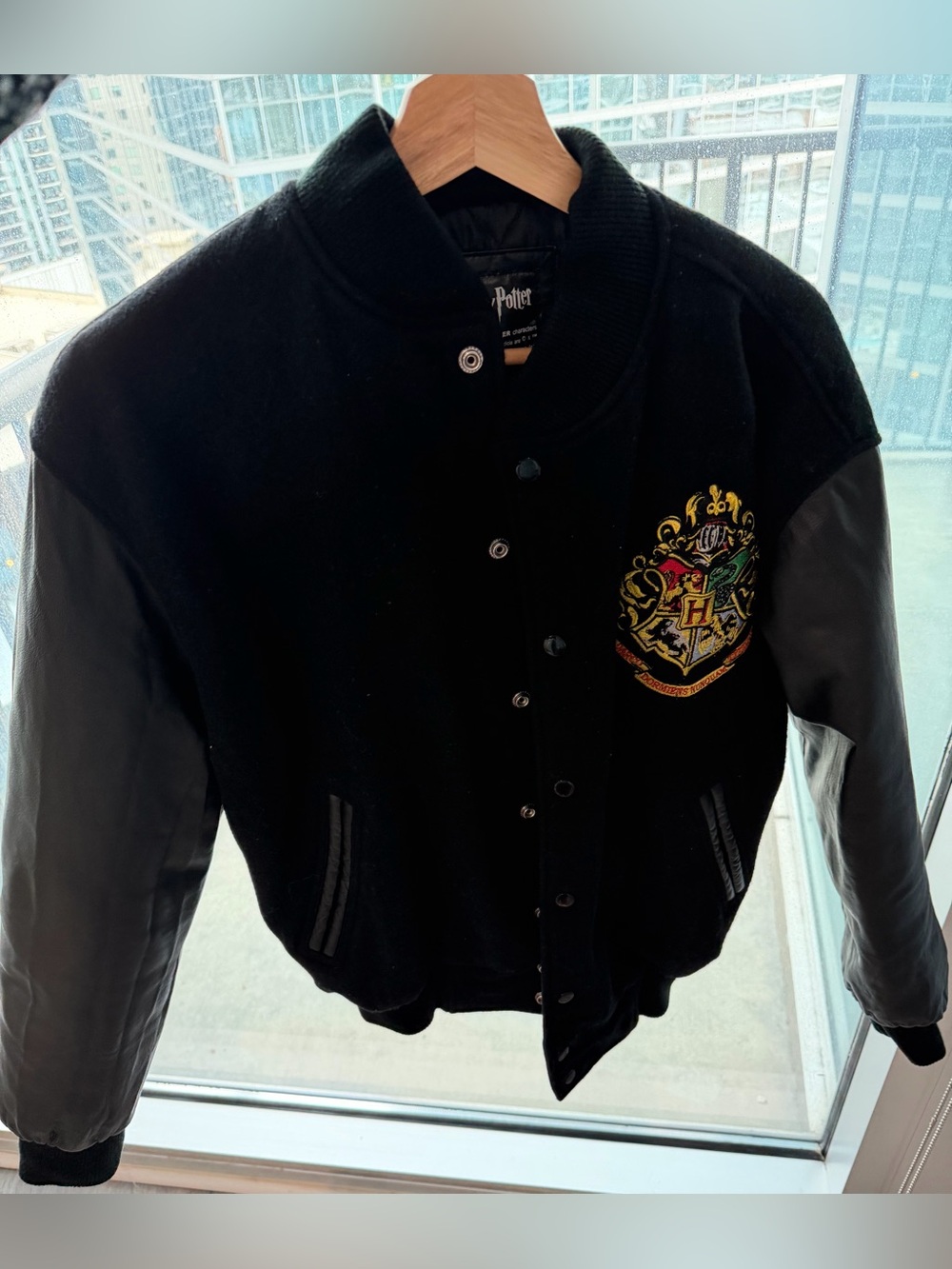 Harry Potter Black Varsity Jacket with Crest